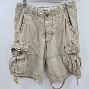 Abercrombie & Fitch Men Vtg 90 Y2K Distressed Streetwear Utility Cargo Shorts 33